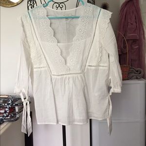 White boho blouse